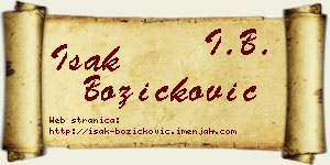 Isak Božičković vizit kartica